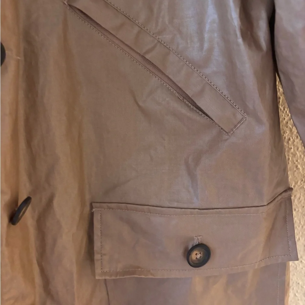 Garnet Hill Coated Tan Beige Rain Jacket 10